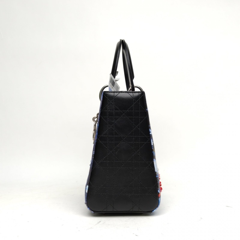 DIOR LadyDior戴妃包五格圖案牛皮銀扣2017-1