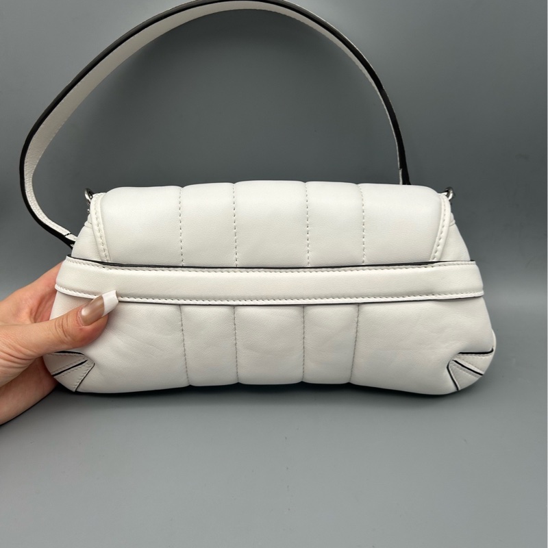 Gucci古馳Horsebit 1955馬銜扣鏈條包 白色羊皮單肩包 鏈條肩帶-1