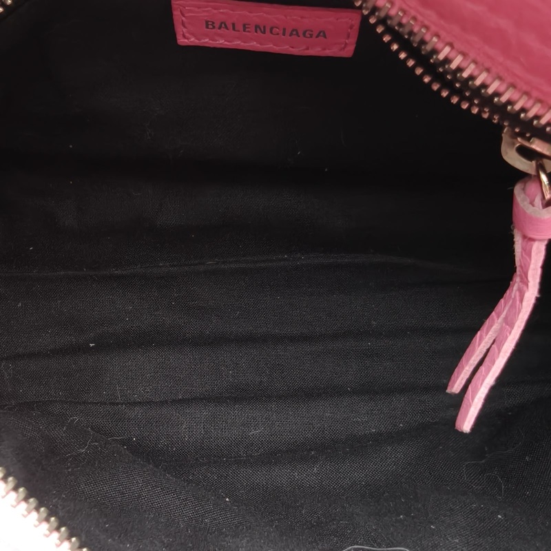 BALENCIAGA CityMini24機車包粉色羊皮銀扣-4