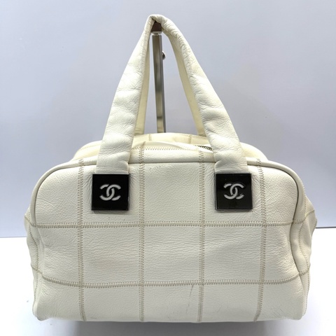 CHANEL 香奈兒 白色CHOCOLATE BAR手提包（無卡）