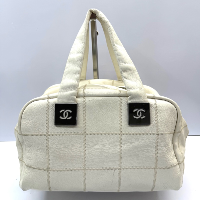 CHANEL 香奈兒 白色CHOCOLATE BAR手提包（無卡）-0