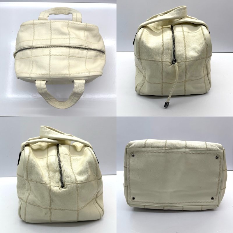 CHANEL 香奈兒 白色CHOCOLATE BAR手提包（無卡）-3