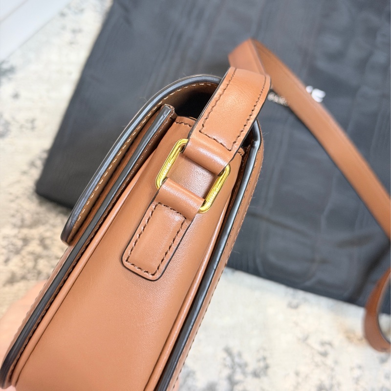 台灣專櫃💯Celine帆布拼咖牛皮Teen Triomphe 凱旋門肩背/斜背包-15