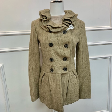 LV Vintage 秀場款 ✨條紋羊毛雙排扣大衣 🤎范冰冰同款🤎🤎