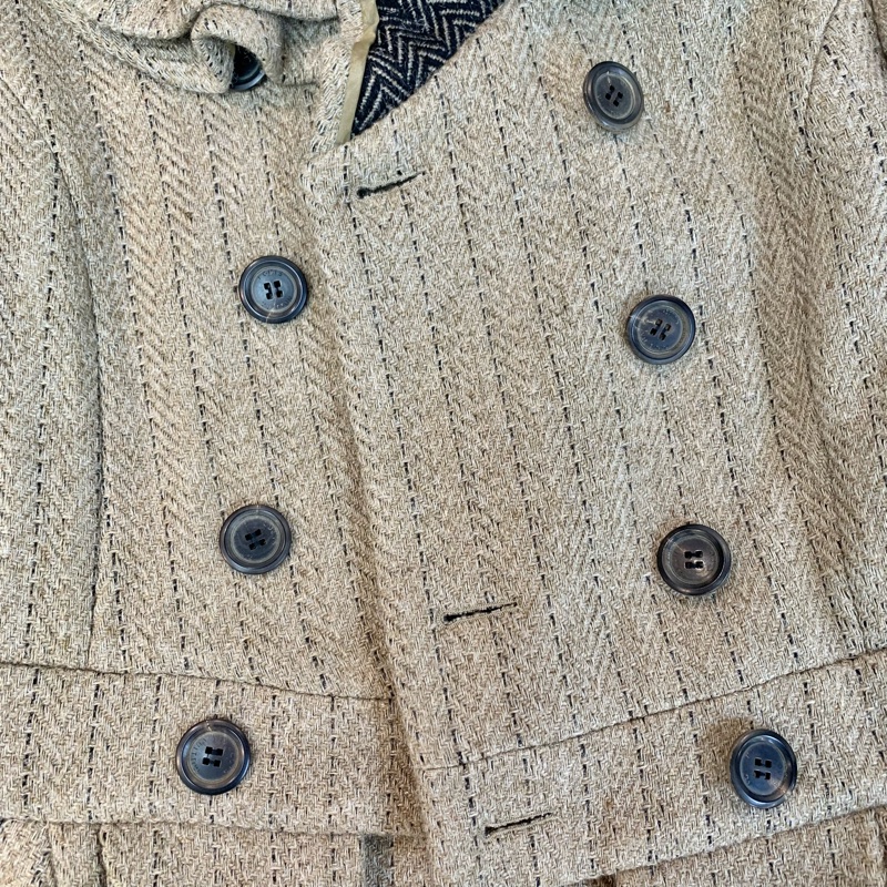 LV Vintage 秀場款 ✨條紋羊毛雙排扣大衣 🤎范冰冰同款🤎🤎-8