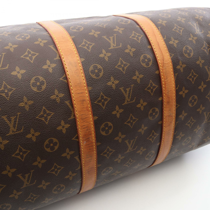 路易威登 Keepall 55 旅行手提包 M41424 Monogram 帆布皮革棕色 LV-5