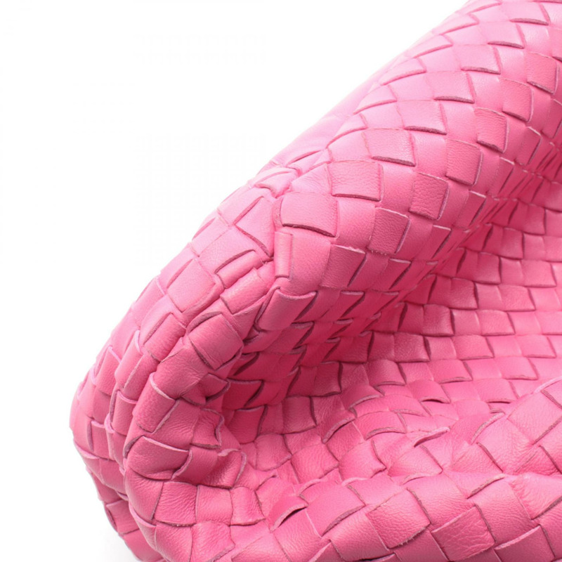 BOTTEGA VENETA 中型 Campana Intrecciato 單肩包 皮革 紫紅色 粉紅色 二手-4