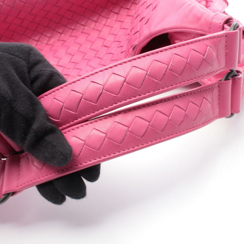 BOTTEGA VENETA 中型 Campana Intrecciato 單肩包 皮革 紫紅色 粉紅色 二手-5