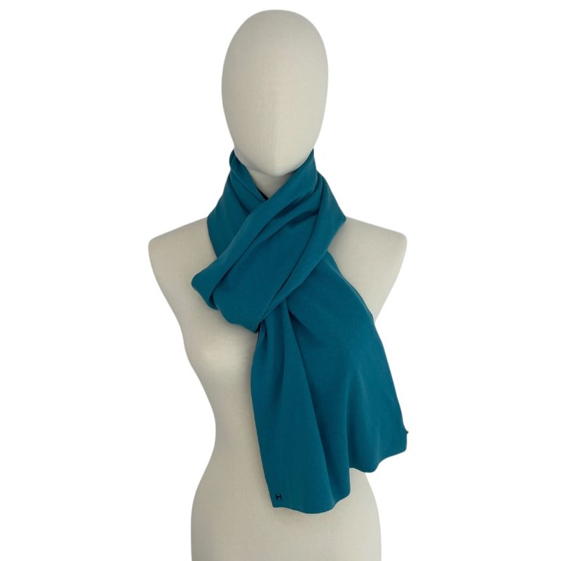 HERMES 愛馬仕 雙面圍巾 CASHMERE 100% 藍色系-0