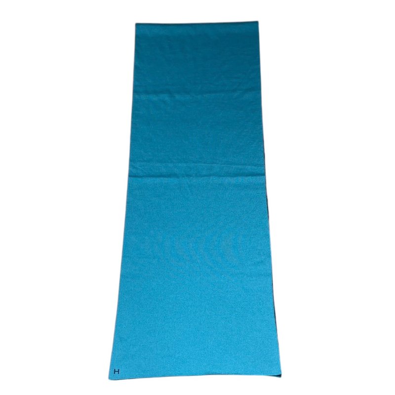 HERMES 愛馬仕 雙面圍巾 CASHMERE 100% 藍色系-2