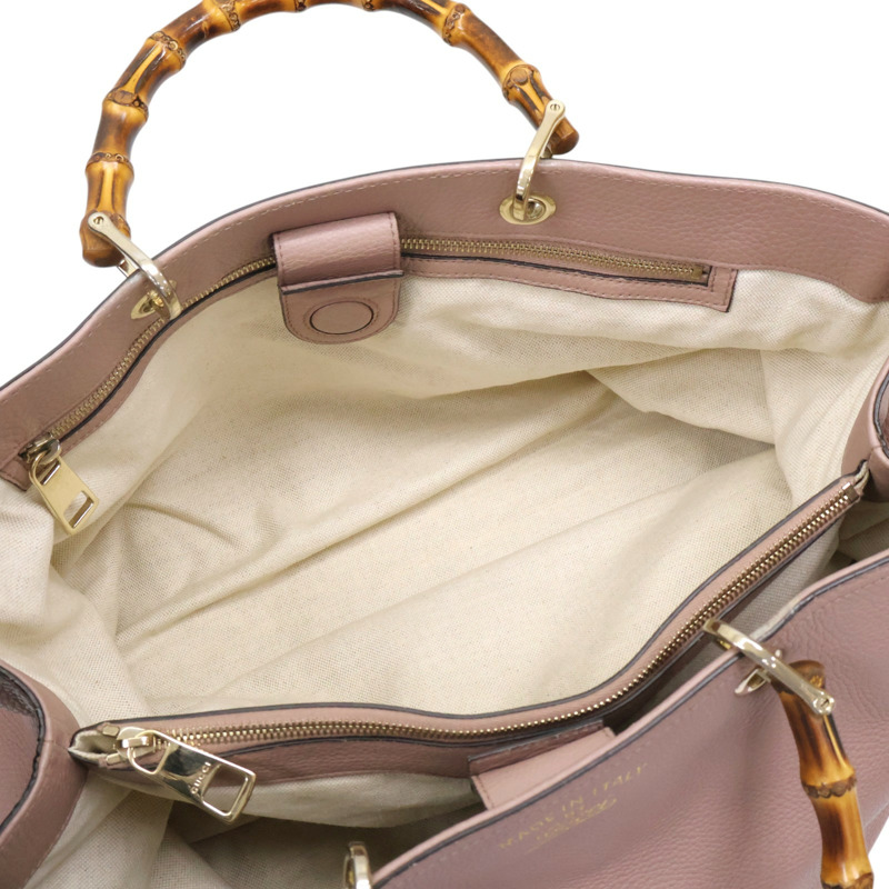 粉色 牛皮 Bamboo 兩用包【GUCCI 古馳】 323658-4