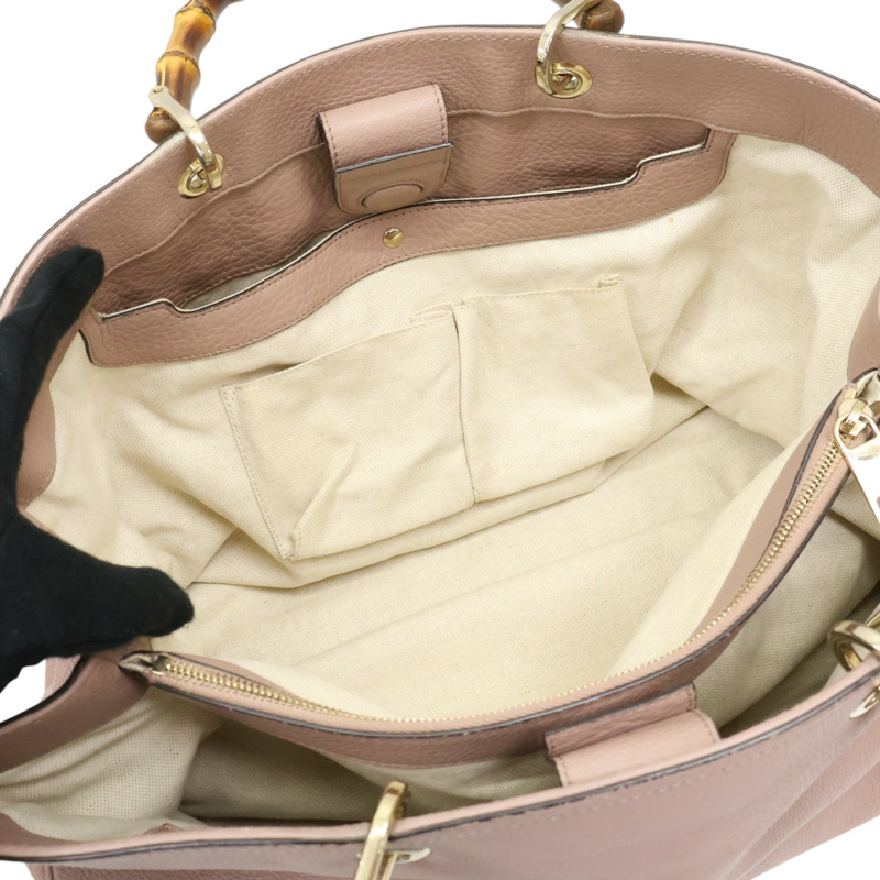 粉色 牛皮 Bamboo 兩用包【GUCCI 古馳】 323658-6