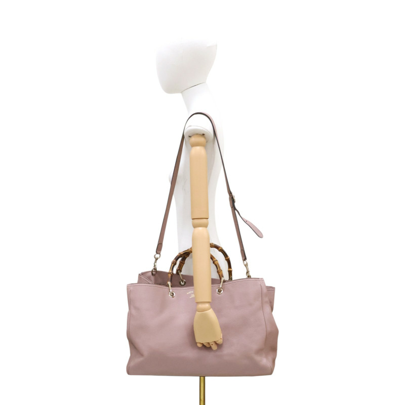 粉色 牛皮 Bamboo 兩用包【GUCCI 古馳】 323658-10