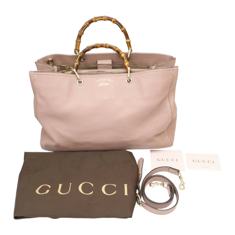 粉色 牛皮 Bamboo 兩用包【GUCCI 古馳】 323658-11