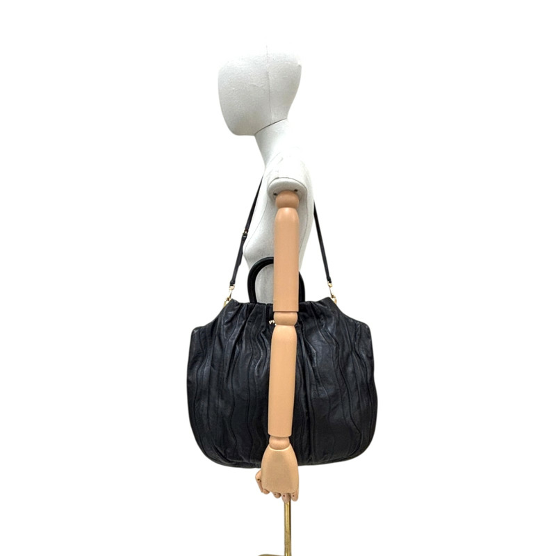 黑色 皮革 两用包【PRADA 普拉達】-7