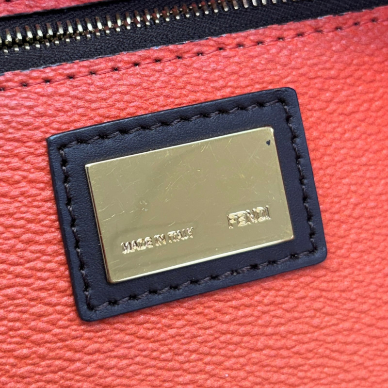 橘色 棕色 Zucca 帆布 托特包【FENDI 芬迪】 8BH185-5