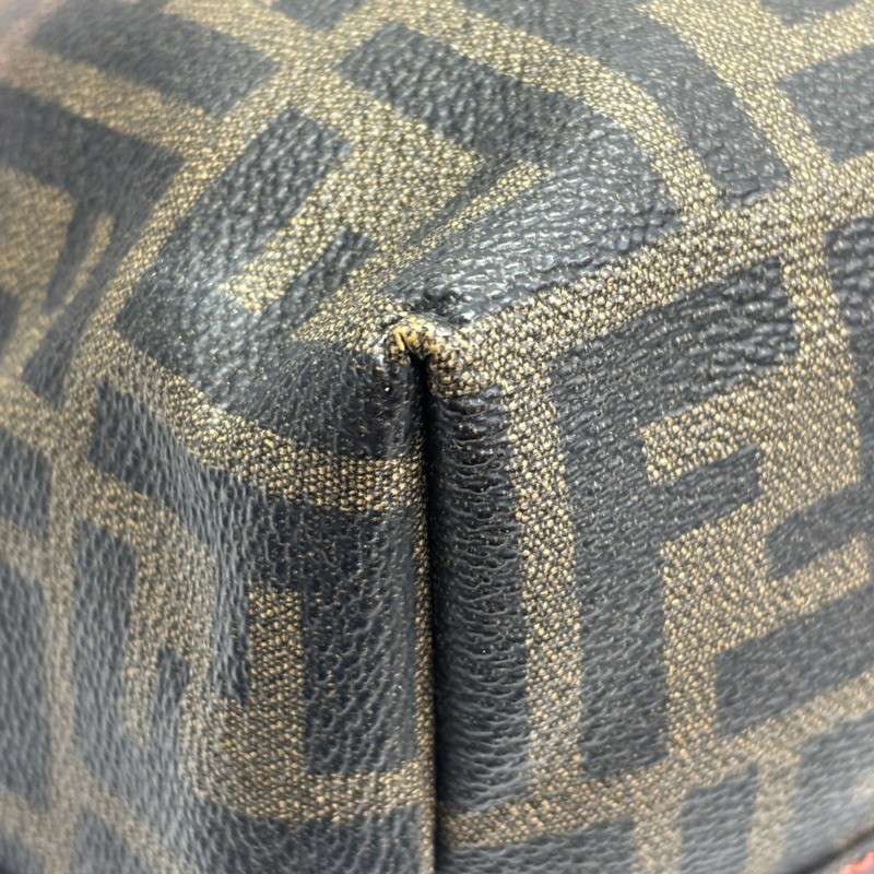 橘色 棕色 Zucca 帆布 托特包【FENDI 芬迪】 8BH185-9