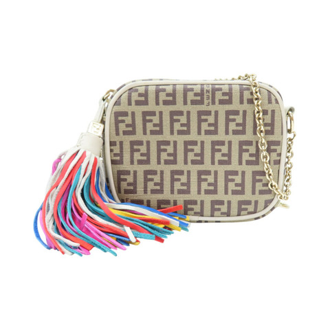 棕色 Zucchino 帆布 肩背包【FENDI 芬迪】 8M0242