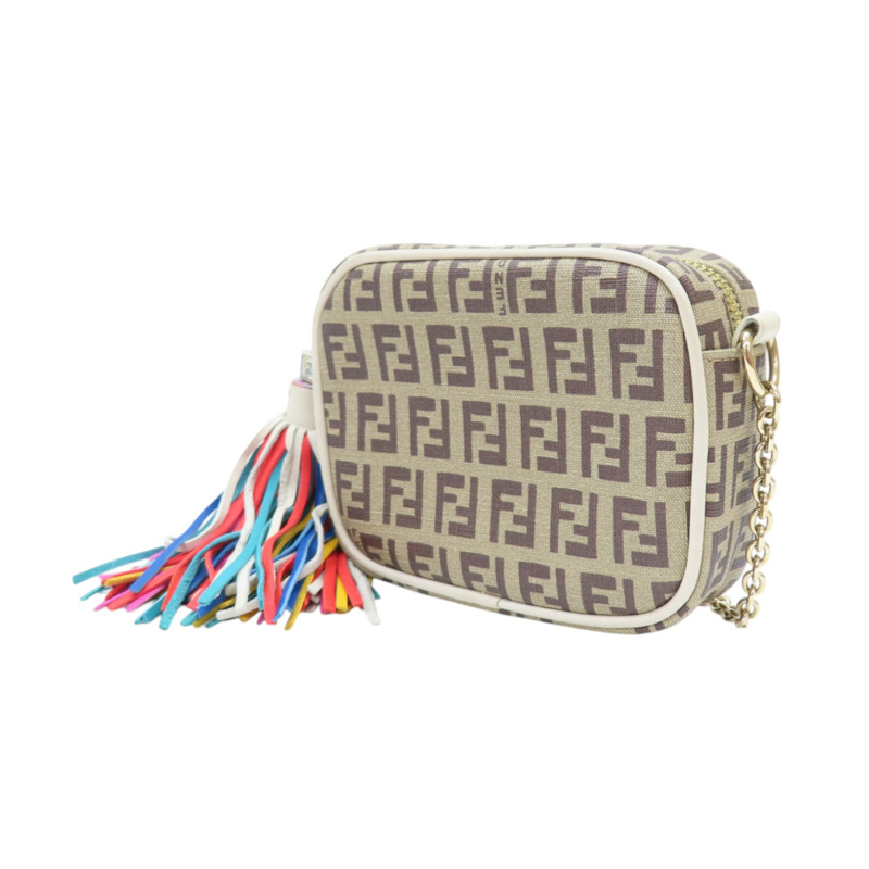 棕色 Zucchino 帆布 肩背包【FENDI 芬迪】 8M0242-2