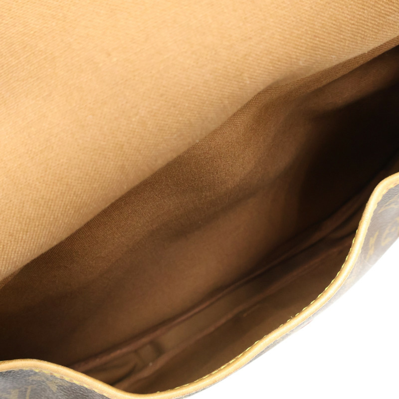 棕色 原花帆布 Saumur 30 肩背包【LOUIS VUITTON LV 路易威登】 M42256-5