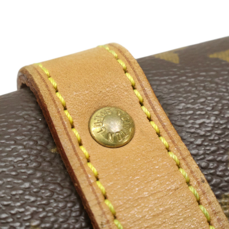 棕色 原花帆布 Saumur 30 肩背包【LOUIS VUITTON LV 路易威登】 M42256-14