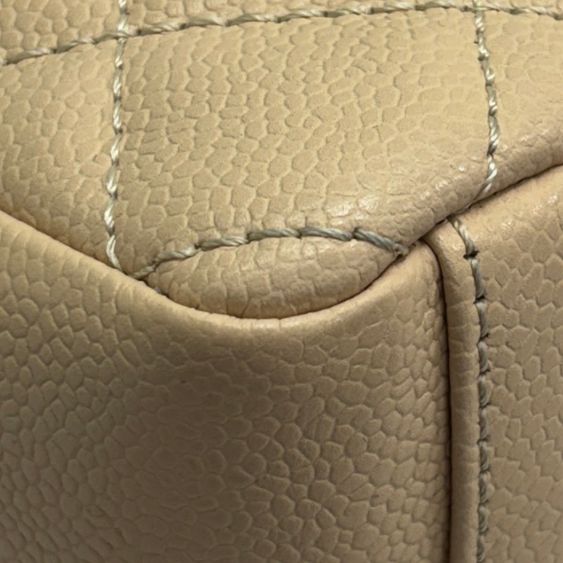 米色 荔枝紋 牛皮 PST 肩背包【CHANEL 香奈兒】 A50994-10