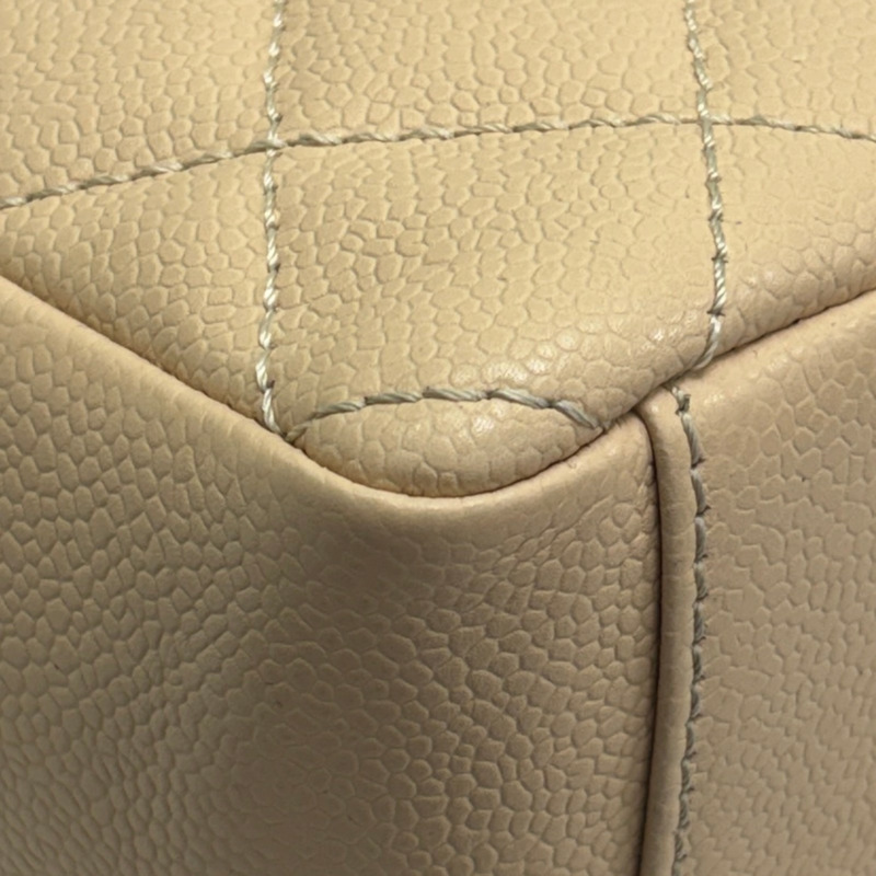 米色 荔枝紋 牛皮 PST 肩背包【CHANEL 香奈兒】 A50994-12