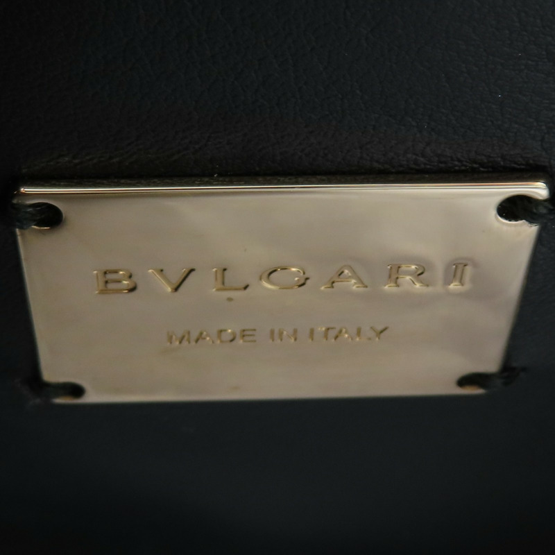 黑色 牛皮 Serpenti Cabochon 後背包【BVLGARI 寶格麗】 288735-6