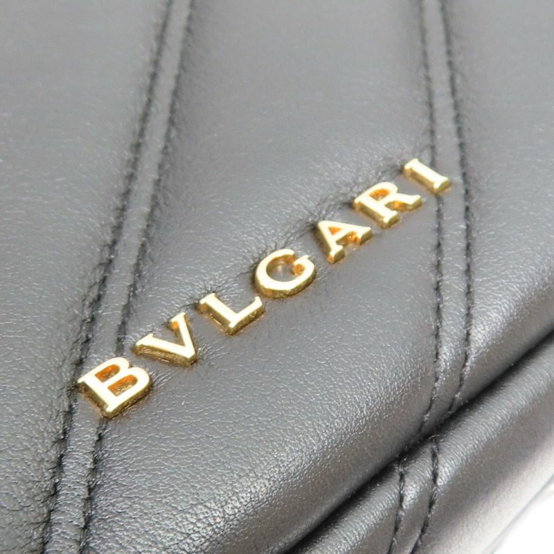 黑色 牛皮 Serpenti Cabochon 後背包【BVLGARI 寶格麗】 288735-7