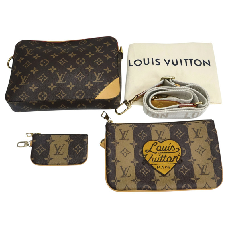 棕色 原花帆布 限量 Nigo聯名 Trio 三合一郵差包【LOUIS VUITTON LV 路易威登】 M45965-14