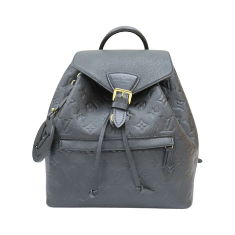 黑色 原花壓紋 牛皮 Montsouris 後背包【LOUIS VUITTON LV 路易威登】 M45205