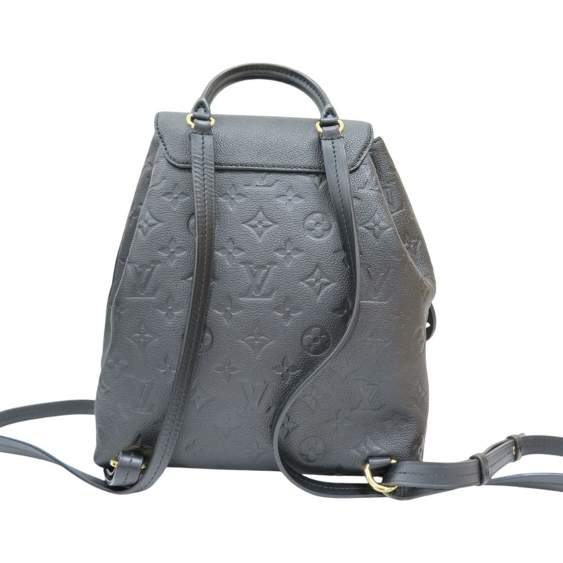 黑色 原花壓紋 牛皮 Montsouris 後背包【LOUIS VUITTON LV 路易威登】 M45205-1