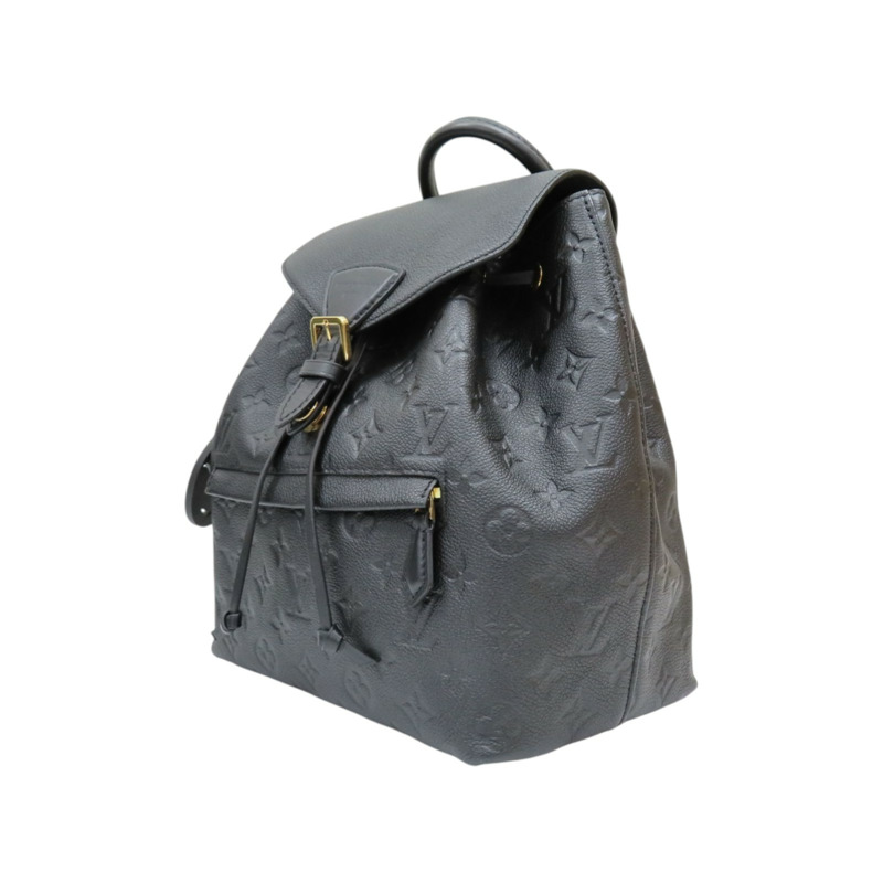 黑色 原花壓紋 牛皮 Montsouris 後背包【LOUIS VUITTON LV 路易威登】 M45205-2