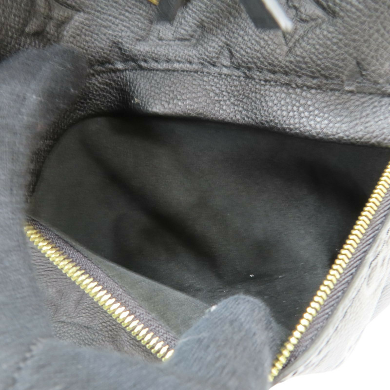 黑色 原花壓紋 牛皮 Montsouris 後背包【LOUIS VUITTON LV 路易威登】 M45205-7