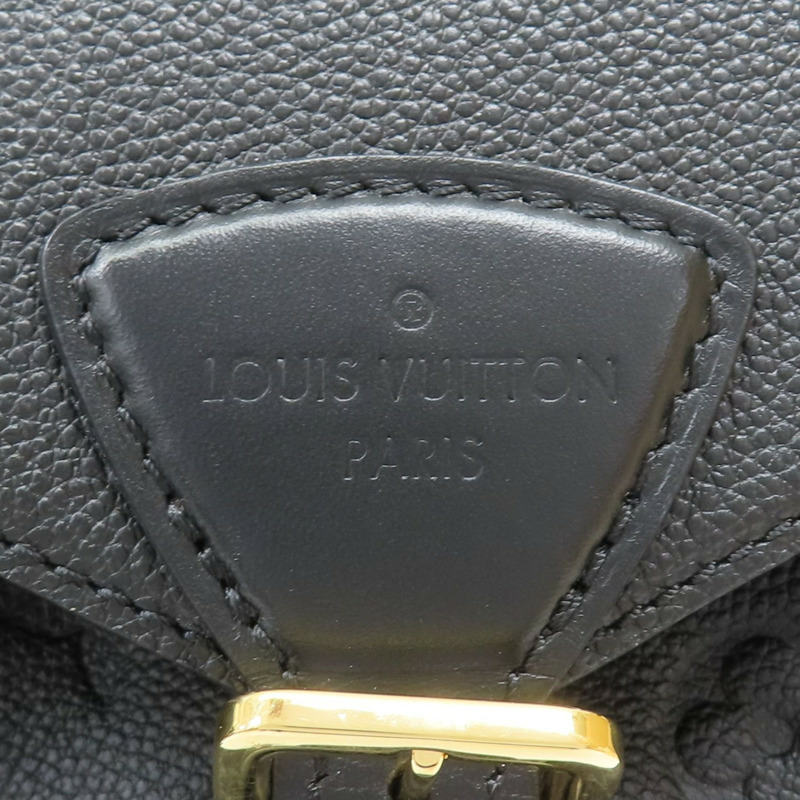 黑色 原花壓紋 牛皮 Montsouris 後背包【LOUIS VUITTON LV 路易威登】 M45205-8