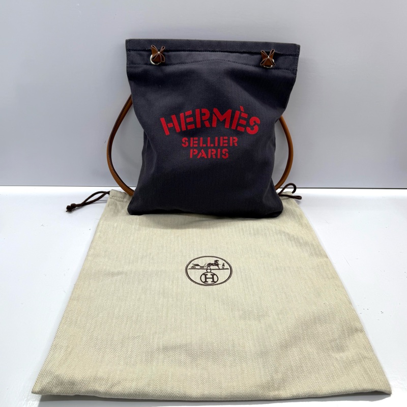 HERMES 愛馬仕 藍色ALINE帆布肩背包 C刻-2