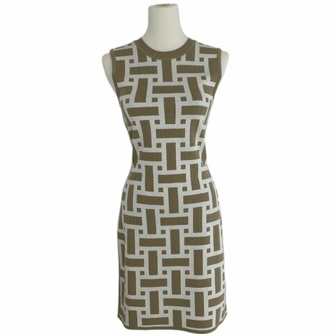 HERMES 愛馬仕 針織無袖洋裝 混紡 棕色系 EU36