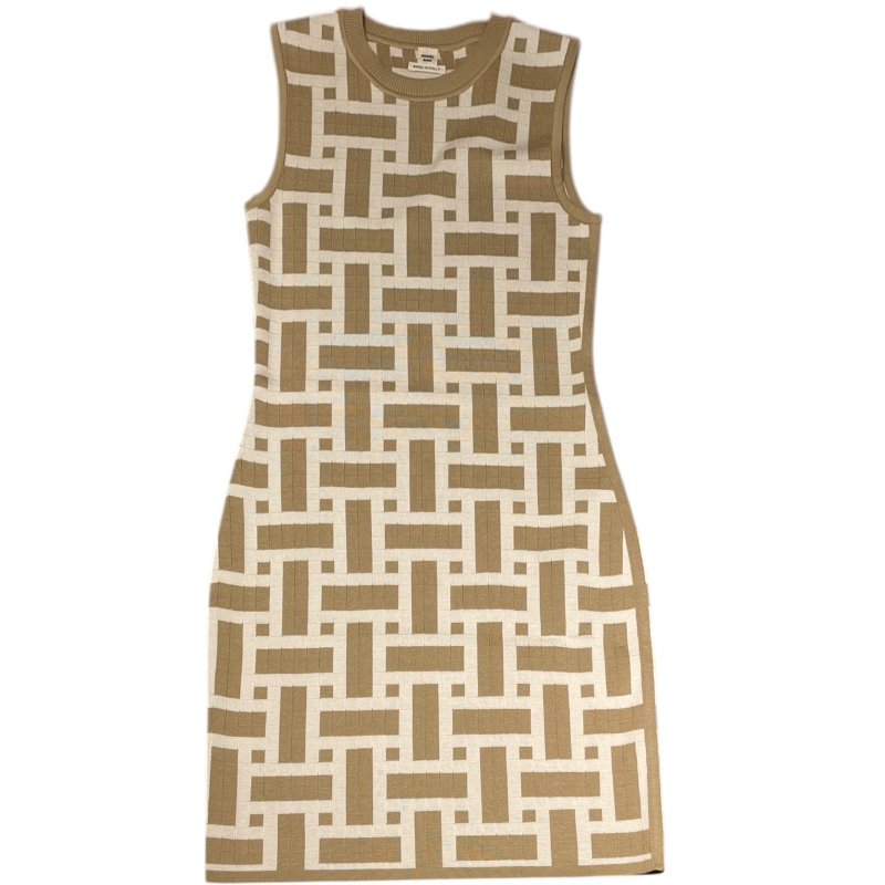 HERMES 愛馬仕 針織無袖洋裝 混紡 棕色系 EU36-1