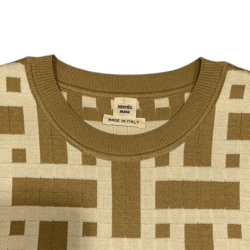 HERMES 愛馬仕 針織無袖洋裝 混紡 棕色系 EU36-3