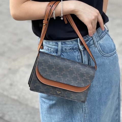 CELINE (25年超新✨印花Triomphe雙層側背背