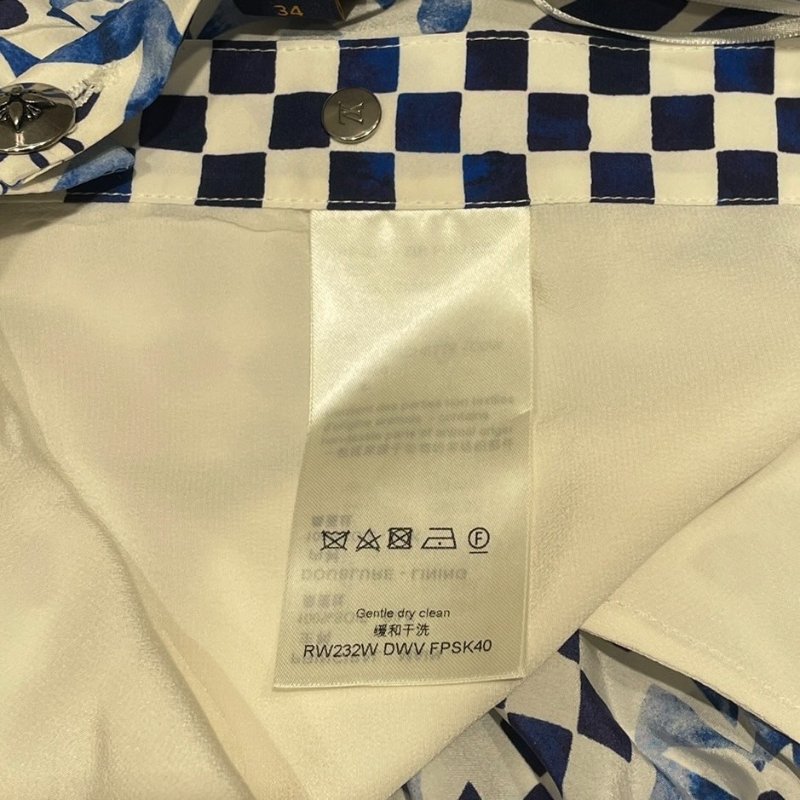 LOUIS VUITTON 路易威登 老花短裙 混紡 藍色系 EU34-4