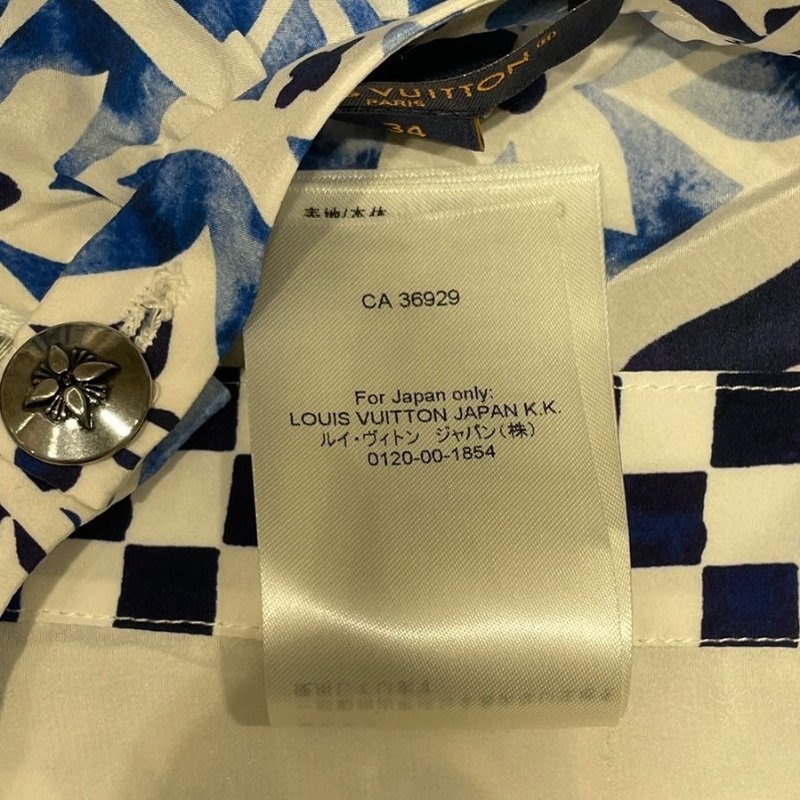 LOUIS VUITTON 路易威登 老花短裙 混紡 藍色系 EU34-8