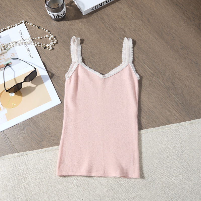 ❤️Chanel 一套两件🌸櫻花粉色流蘇邊針織開衫-1