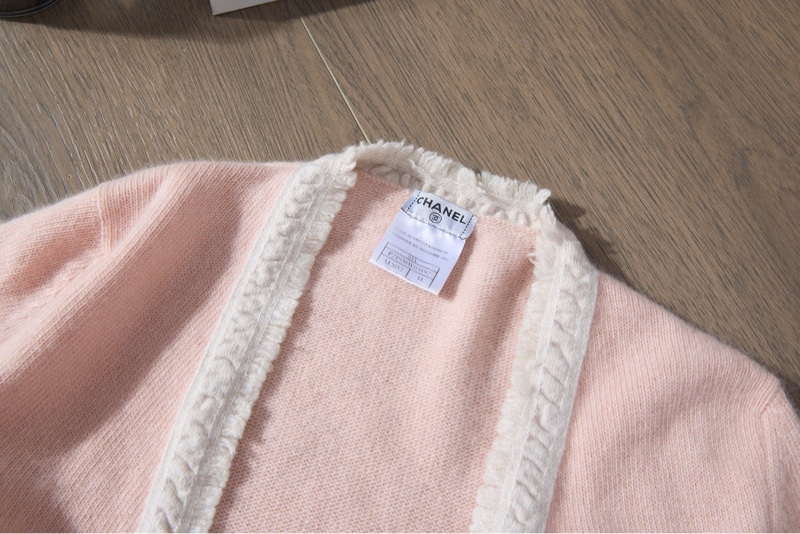 ❤️Chanel 一套两件🌸櫻花粉色流蘇邊針織開衫-2