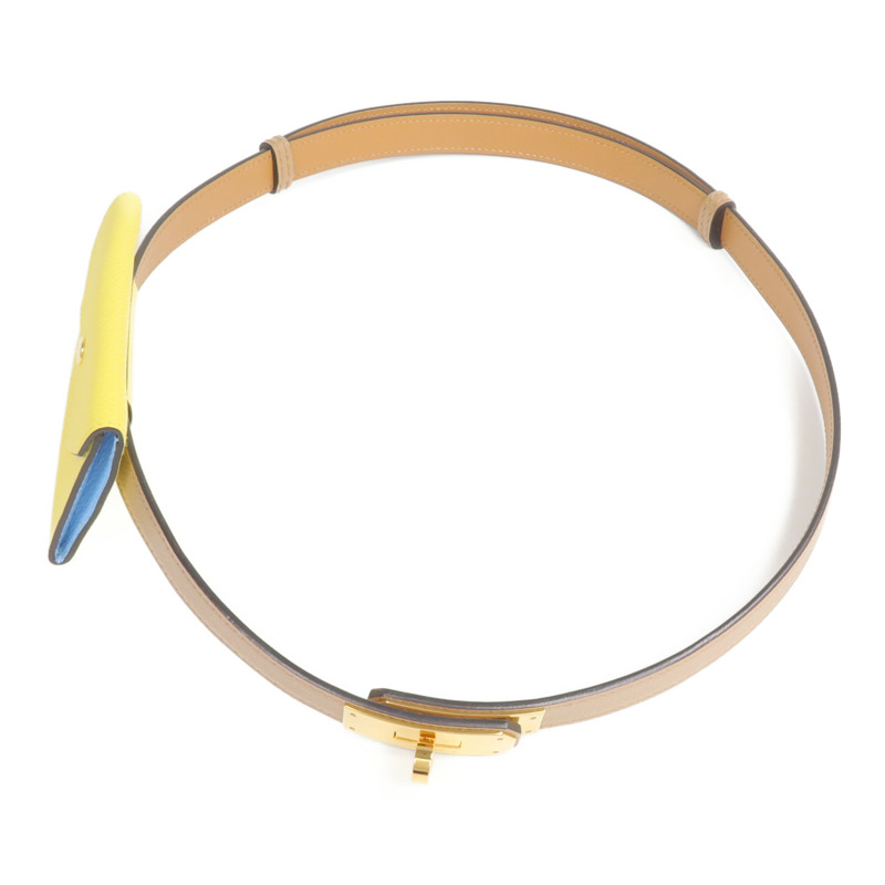 HERMES Epsom皮革Kelly Pocket 18金扣皮帶-3