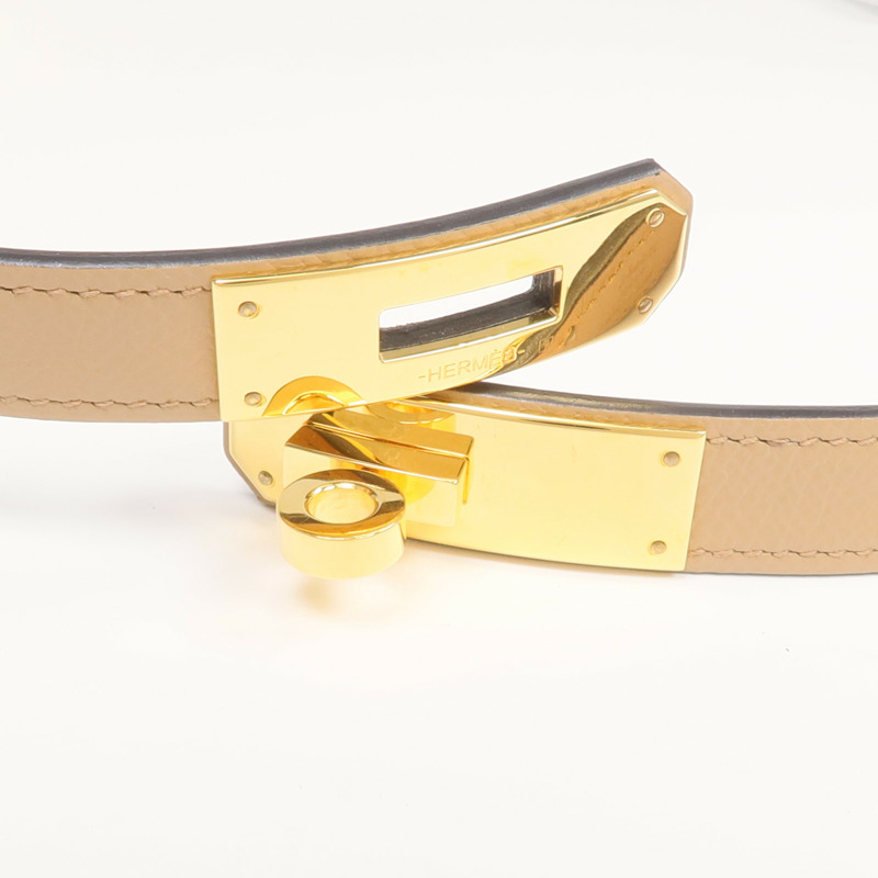 HERMES Epsom皮革Kelly Pocket 18金扣皮帶-5