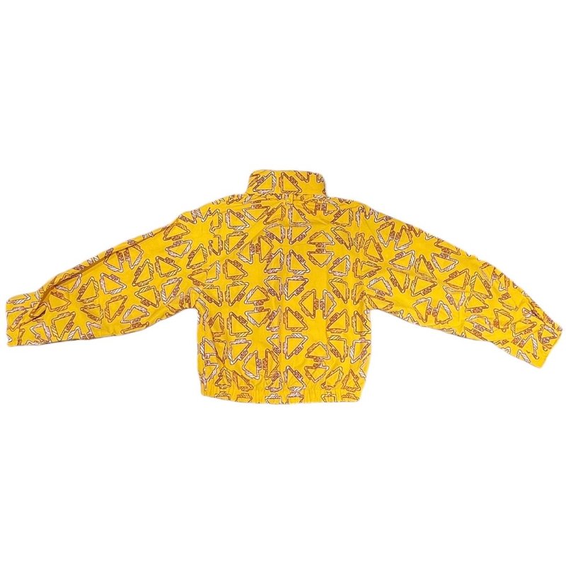 HERMES 愛馬仕 印花兩用短外套 尼龍混紡 黃色系 EU38-3