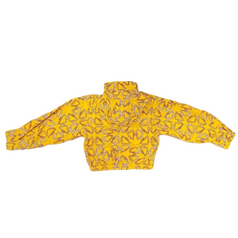 HERMES 愛馬仕 印花兩用短外套 尼龍混紡 黃色系 EU38-4