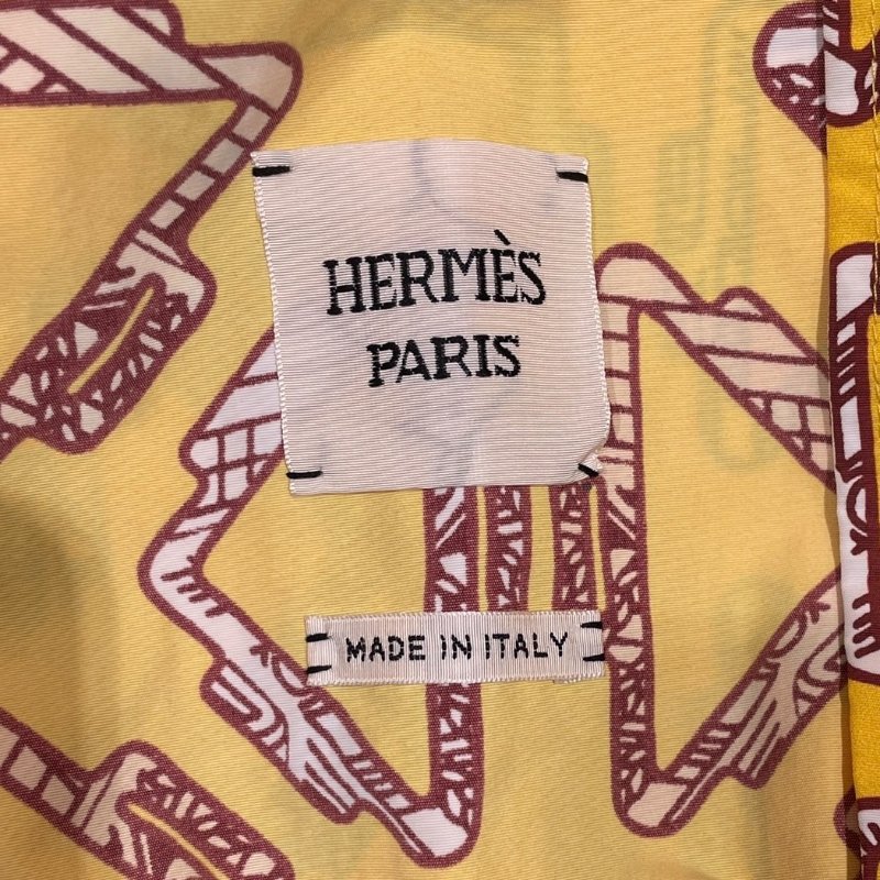 HERMES 愛馬仕 印花兩用短外套 尼龍混紡 黃色系 EU38-5