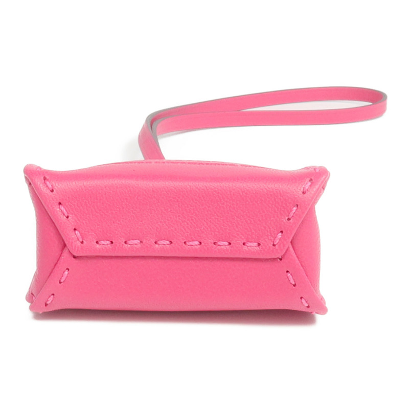 HERMES Milo皮革/Swift皮革Orange Bag Charm掛飾Rose Mexico-2